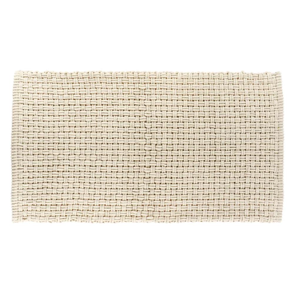 eminza Tapis de bain microfibre (45 x 90 cm) Maille Beige