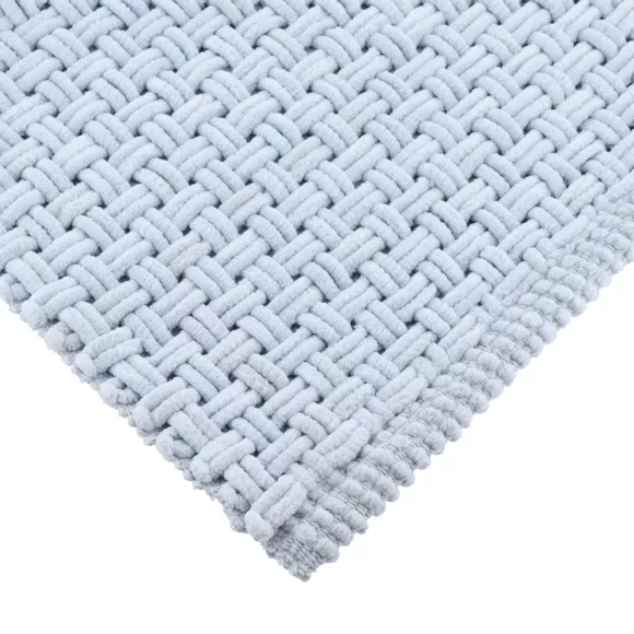 Eminza Tapis De Bain Microfibre (45 X 90 Cm) Maille Bleu Clair