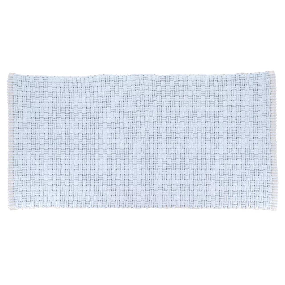 eminza Tapis de bain microfibre (45 x 90 cm) Maille Bleu clair