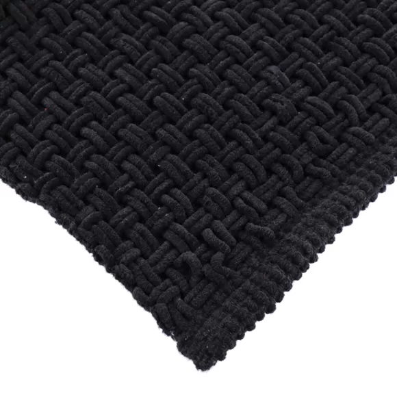 Eminza Tapis De Bain Microfibre (45 X 90 Cm) Maille Noir