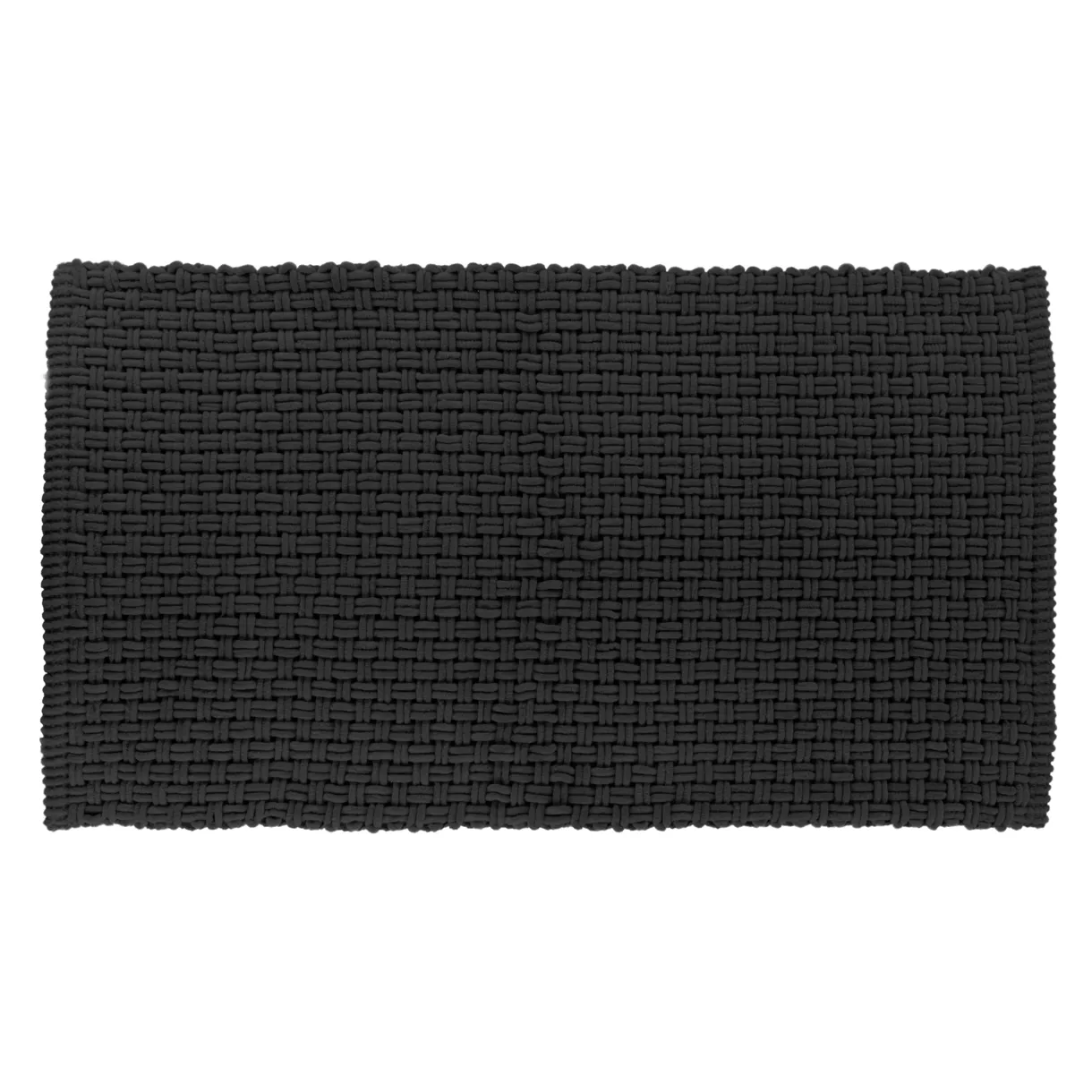 eminza Tapis de bain microfibre (45 x 90 cm) Maille Noir