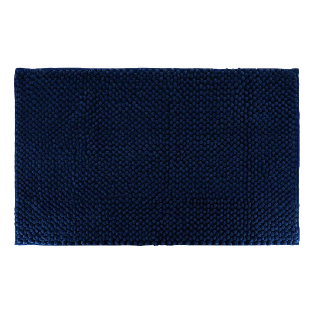 eminza Tapis de bain microfibre (50 x 80 cm) Boules Bleu marine