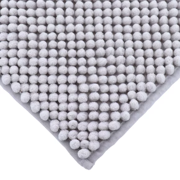 Eminza Tapis De Bain Microfibre (50 X 80 Cm) Boules Gris Clair
