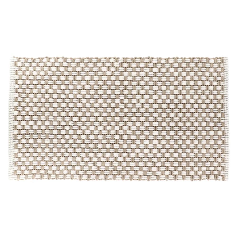 eminza Tapis de bain microfibre maille (45 x 90 cm) Cuzco Taupe et Beige