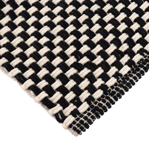 Eminza Tapis De Bain Microfibre Maille (45 X 90 Cm) Sucre Noir Et Beige