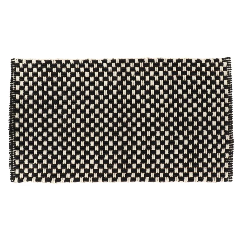 eminza Tapis de bain microfibre maille (45 x 90 cm) Sucre Noir et Beige