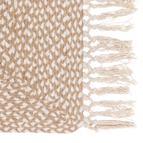 Eminza Tapis De Couloir Jute Et Coton (80 X 200 Cm) Jyta Blanc