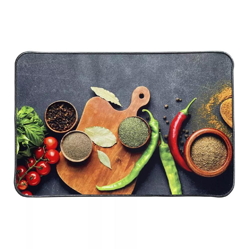 eminza Tapis de cuisine antidérapant (40 x 60 cm) Aromates Multicolore