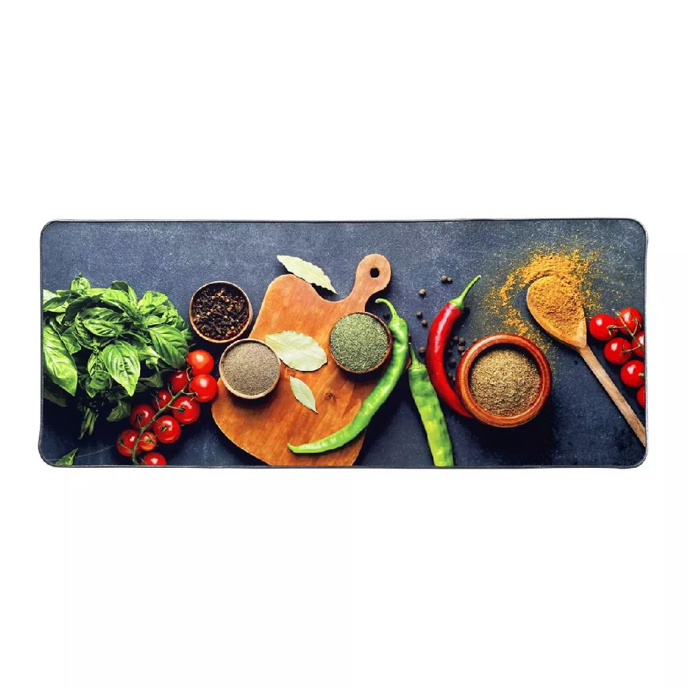 eminza Tapis de cuisine antidérapant (50 x 120 cm) Aromates Multicolore