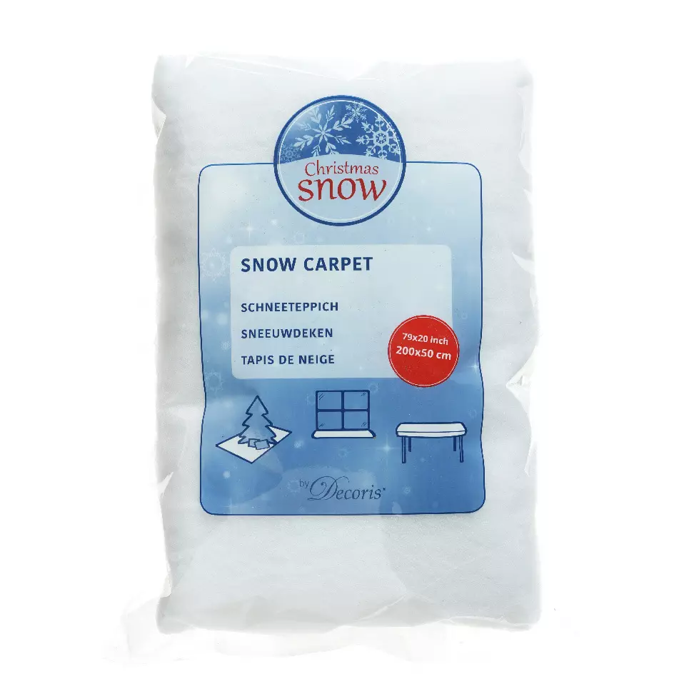 eminza Tapis de neige rectangulaire (200 x 50 cm) Blanc