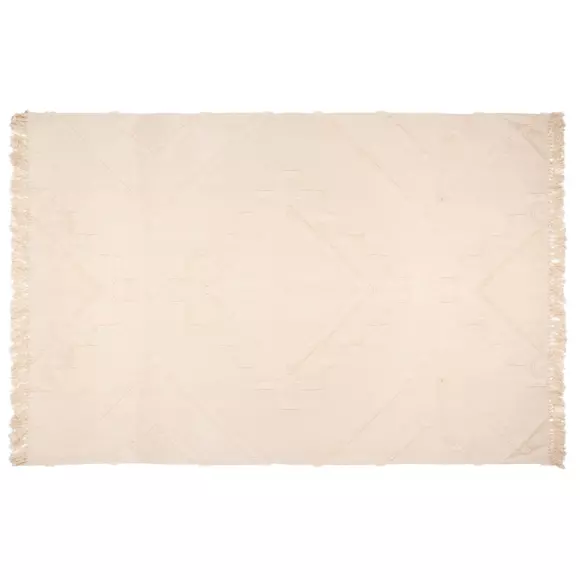Eminza Tapis De Salon Coton (120 X 170 Cm) Inca Ivoire