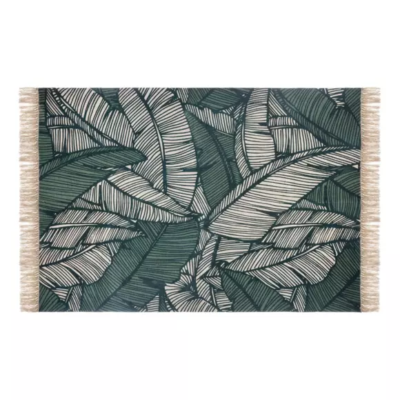 Eminza Tapis De Salon Coton (120 X 170 Cm) Jungle Vert