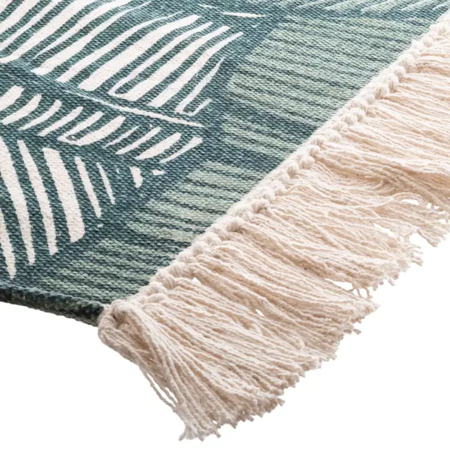 Eminza Tapis De Salon Coton (120 X 170 Cm) Jungle Vert