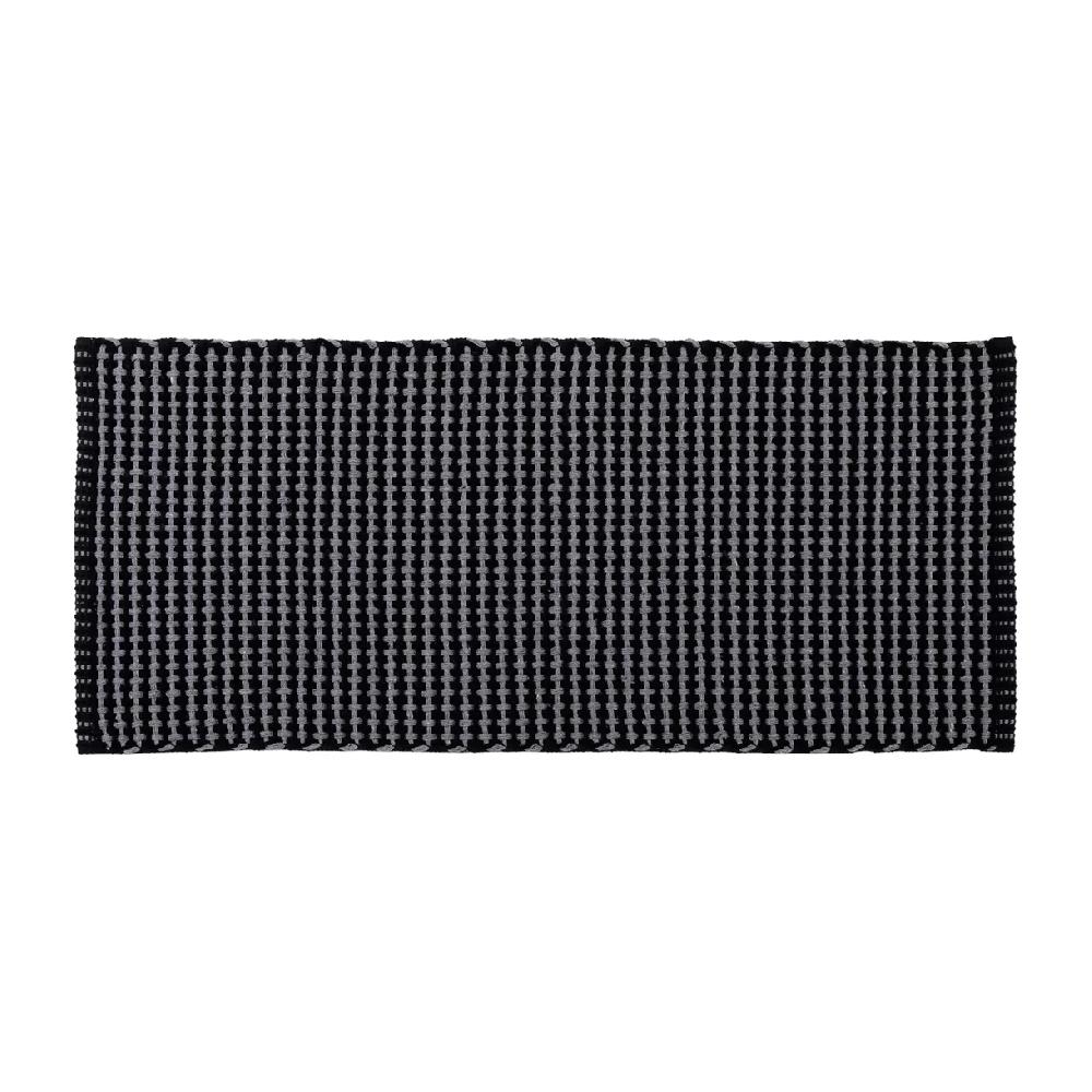 eminza Tapis de salon coton (50 x 120 cm) Mimetisme Gris anthracite et noir