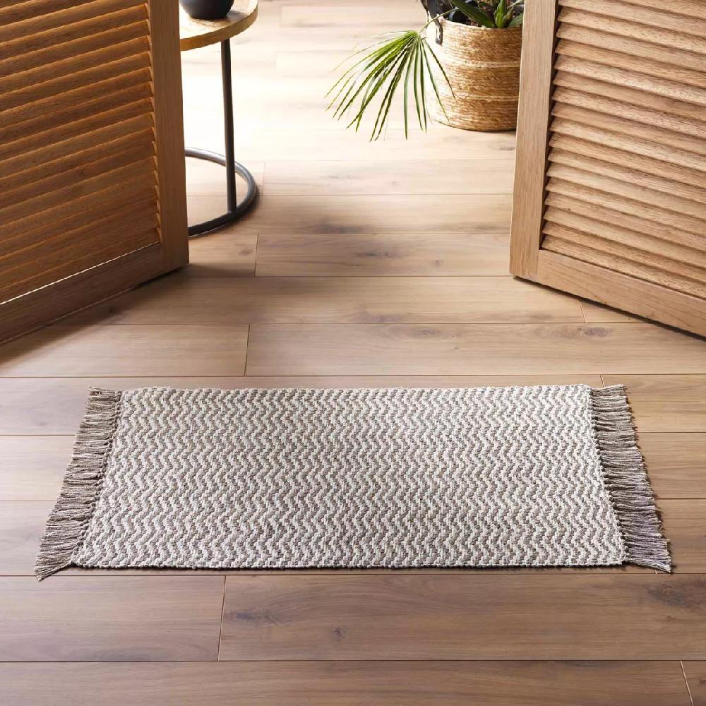 eminza Tapis de salon coton (50 x 80 cm) Alessia Taupe