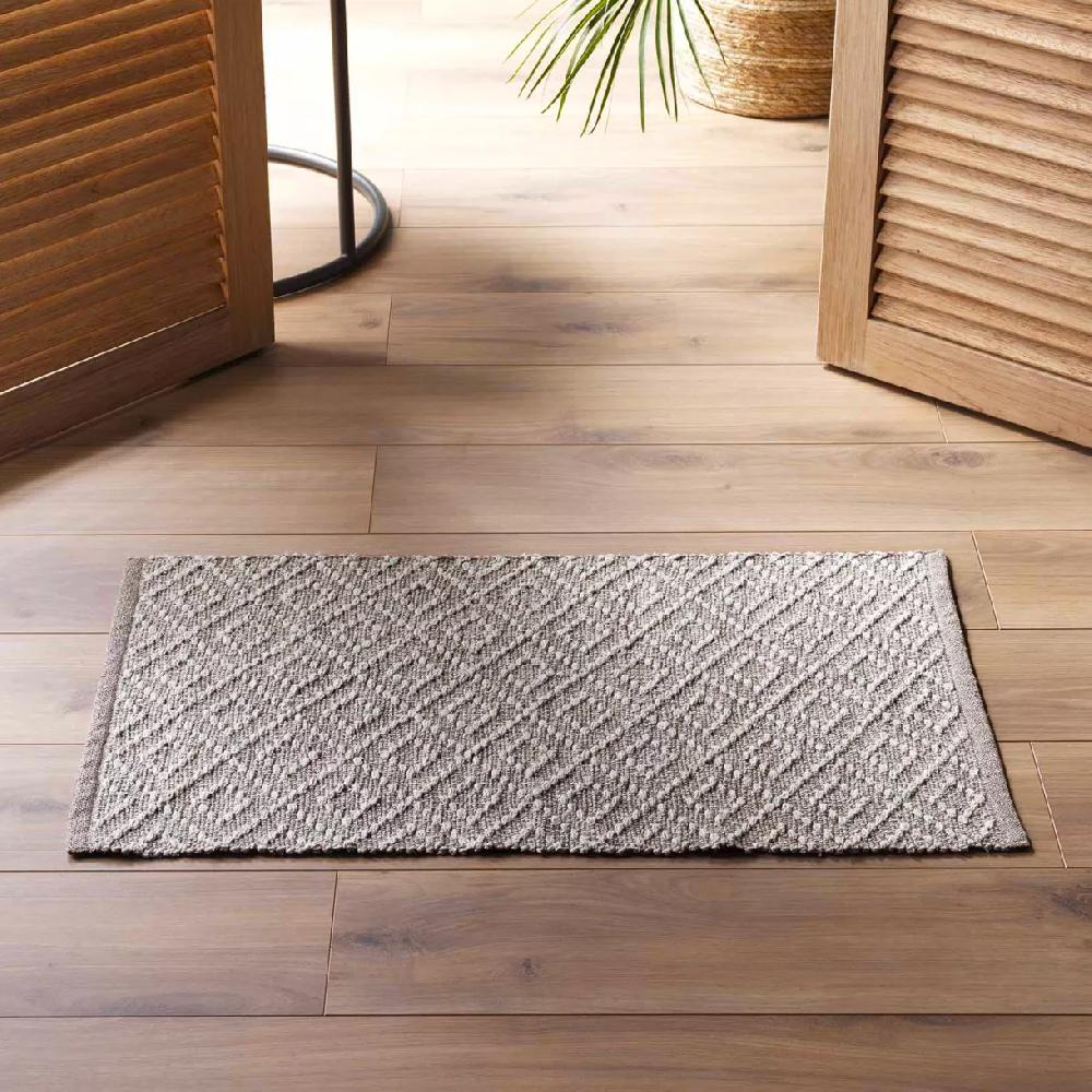 eminza Tapis de salon coton (50 x 80 cm) Dorana Taupe