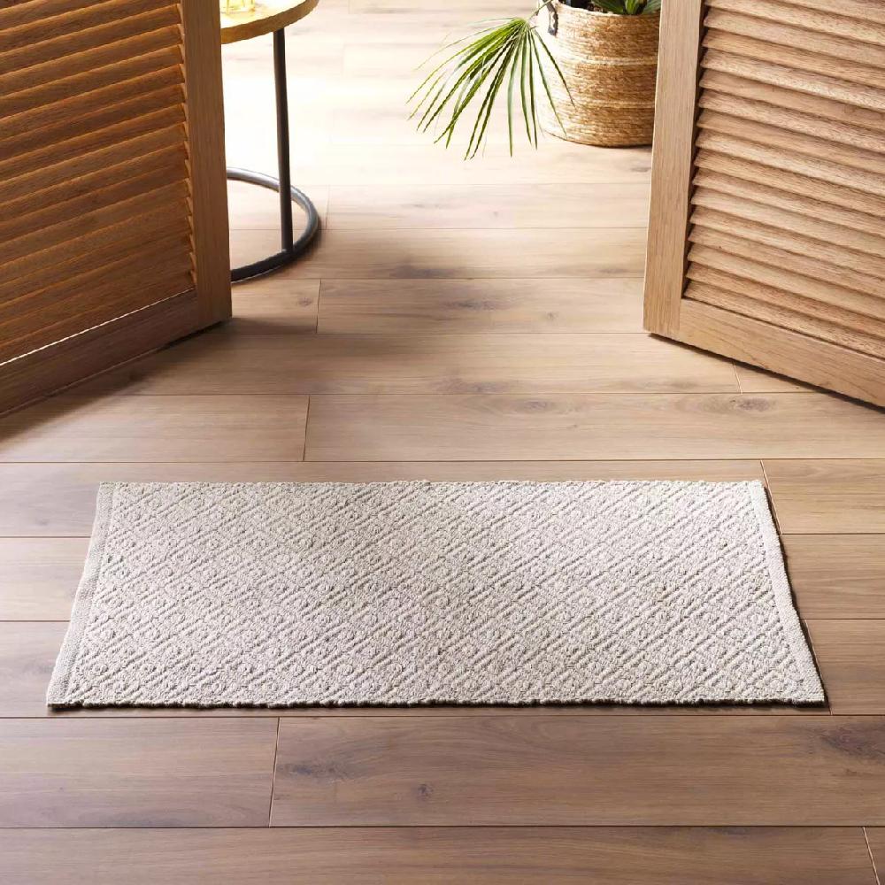eminza Tapis de salon coton (50 x 80 cm) Matteo Beige