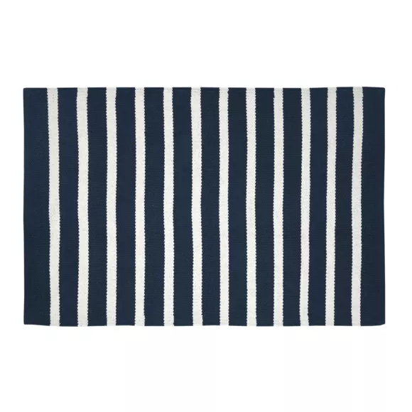 Eminza Tapis De Salon Coton (60 X 90 Cm) Calvi Bleu Marine