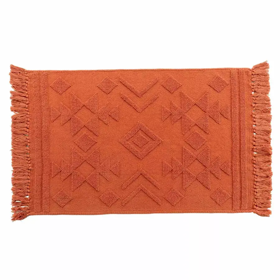 Eminza Tapis De Salon Coton (60 X 90 Cm) Cilaos Terracotta