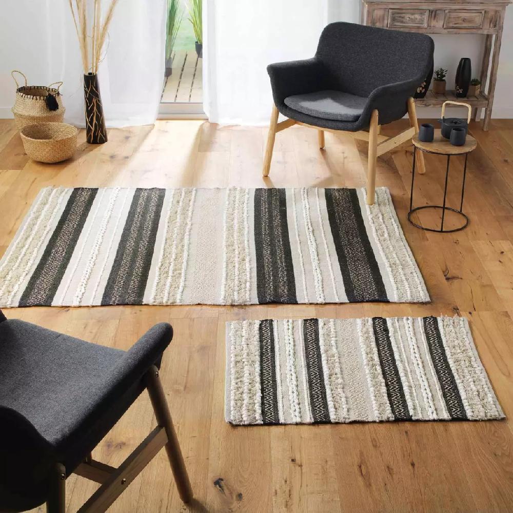 eminza Tapis de salon coton (60 x 90 cm) Mirage Beige
