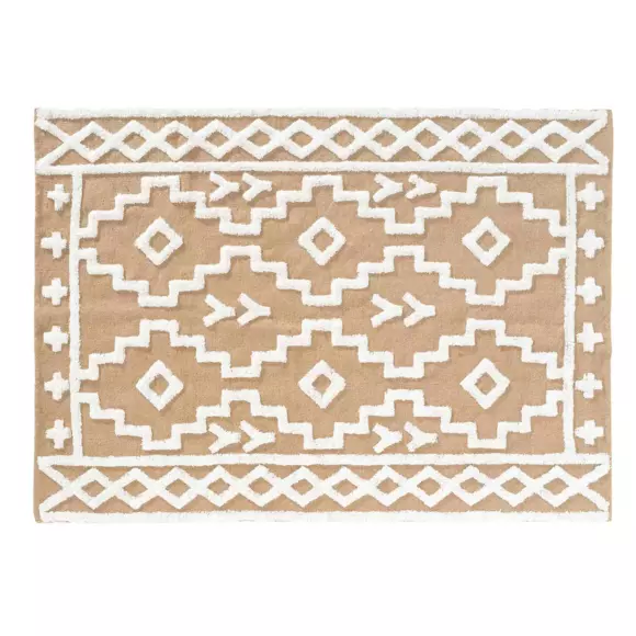 Eminza Tapis De Salon Jute Et Coton (120 X 170 Cm) Medine Beige