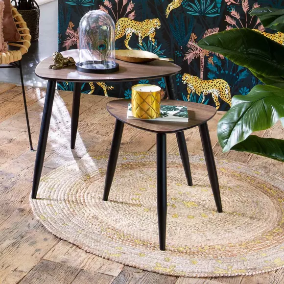 Eminza Tapis De Salon Jute Rond (115 Cm) Gold Shine Or