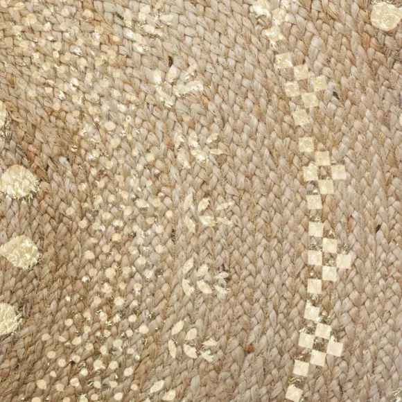 Eminza Tapis De Salon Jute Rond (115 Cm) Gold Shine Or