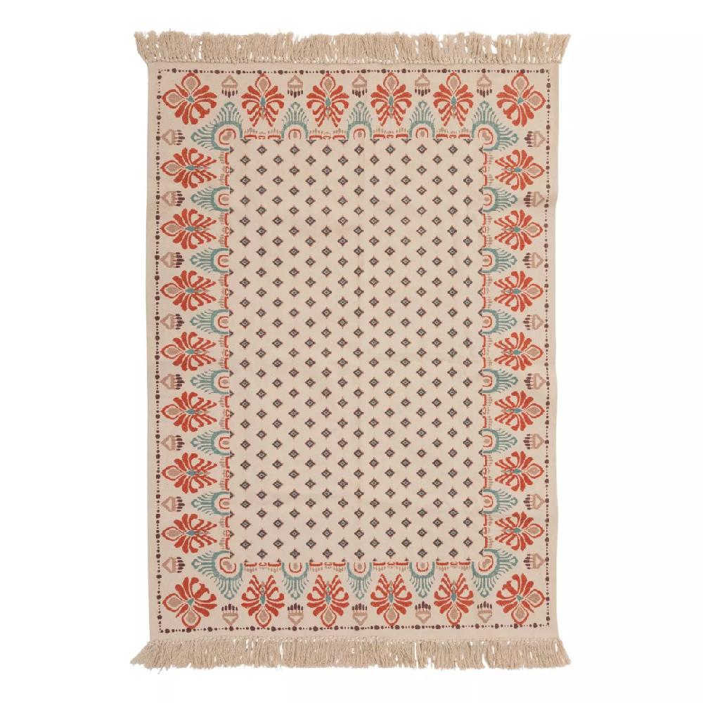 eminza Tapis de salon rectangulaire coton (170 x 120 cm) Ikat Multicolore