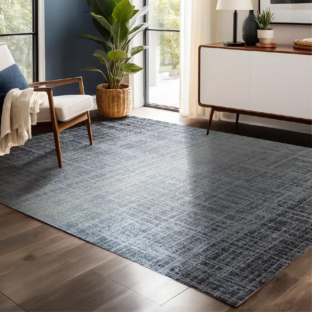 eminza Tapis de salon rectangulaire jacquard (140 x 200 cm) Shiraz Argent