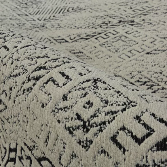 Eminza Tapis De Salon Rectangulaire Jacquard (160 X 230 Cm) Zahra Noir