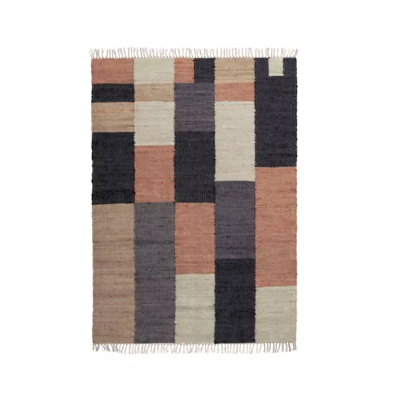 Eminza Tapis De Salon Rectangulaire Jute Et Coton (160 X 230 Cm) Freya Multicolore