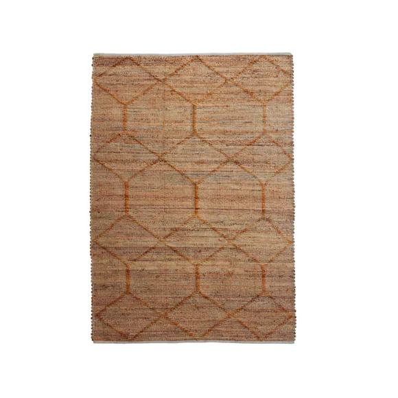 Eminza Tapis De Salon Rectangulaire Jute Et Coton Tissé Main (140 X 200 Cm) Jaya Marron