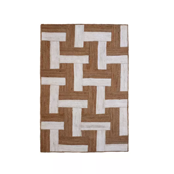 Eminza Tapis De Salon Rectangulaire Jute Tissée Main (140 X 200 Cm) Anjali Marron