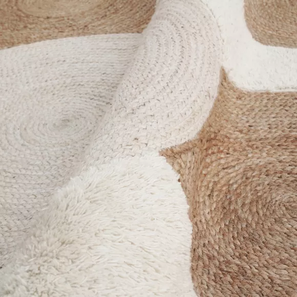 Eminza Tapis De Salon Rectangulaire Jute Tressée Main (140 X 200 Cm) Reina Beige