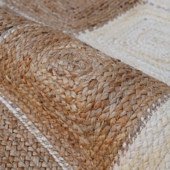 Eminza Tapis De Salon Rectangulaire Jute Tressée Main (140 X 200 Cm) Advay Beige