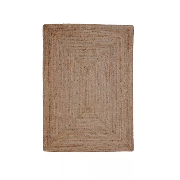 Eminza Tapis De Salon Rectangulaire Jute Tressée Main (140 X 200 Cm) Sunrise Marron