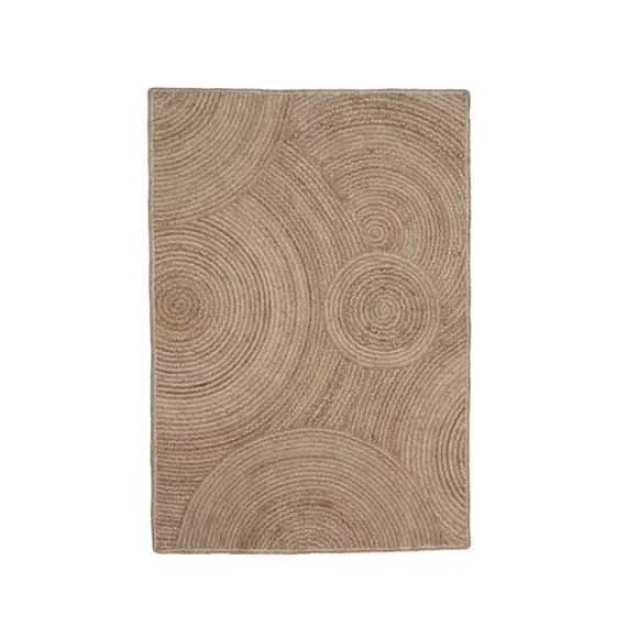 Eminza Tapis De Salon Rectangulaire Jute Tressée Main (140 X 200 Cm) Neha Beige