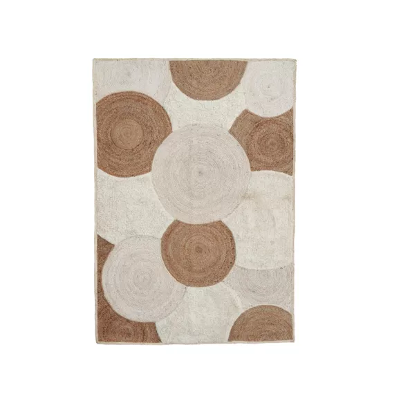 Eminza Tapis De Salon Rectangulaire Jute Tressée Main (160 X 230 Cm) Reina Beige