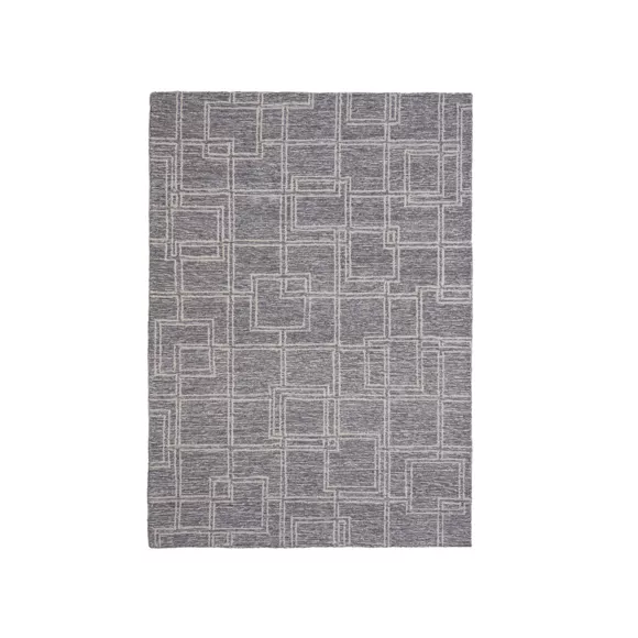 Eminza Tapis De Salon Rectangulaire Laine Tuftée (160 X 230 Cm) Yutoo Gris