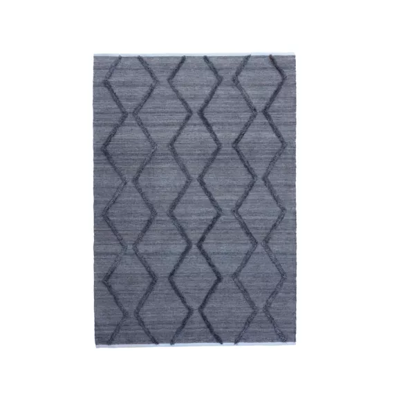 Eminza Tapis De Salon Rectangulaire Matière Recyclée Tuftée (140 X 200 Cm) Noori Gris