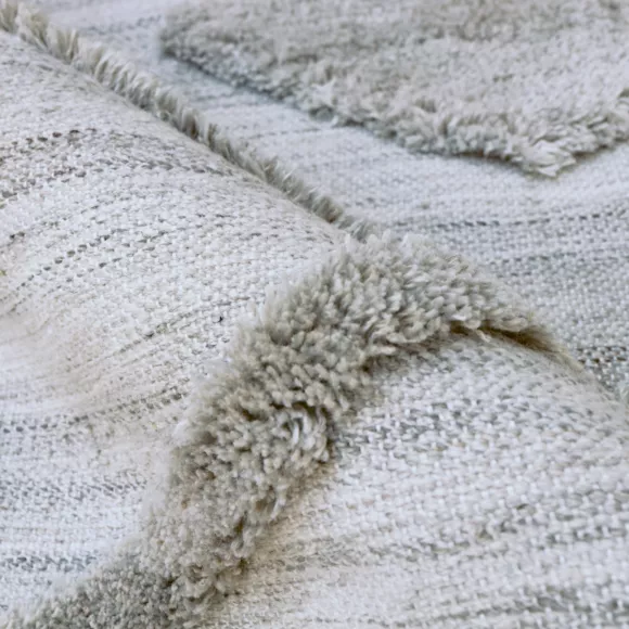 Eminza Tapis De Salon Rectangulaire Matière Recyclée Tuftée (160 X 230 Cm) Kaito Ivoire