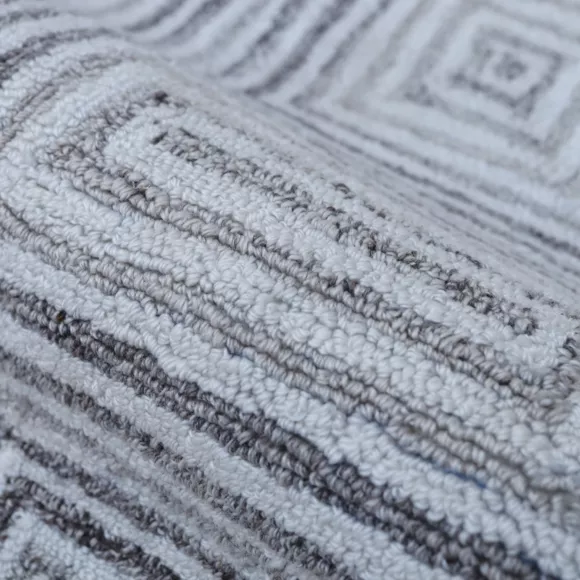 Eminza Tapis De Salon Rectangulaire Matière Recyclée Tuftée (160 X 230 Cm) Shelton Gris
