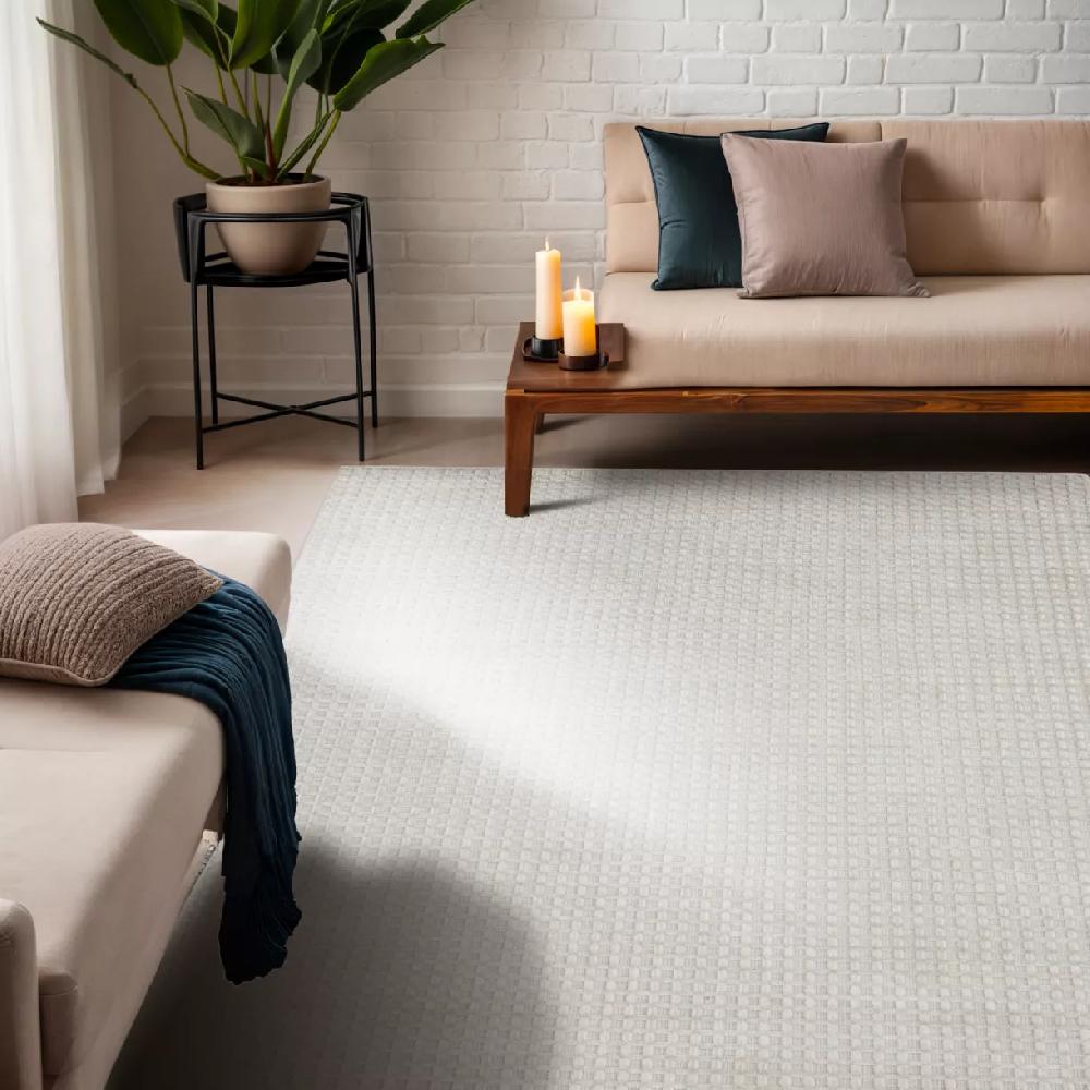 eminza Tapis de salon rectangulaire tissé (140 x 200 cm) Ravi Beige pampa