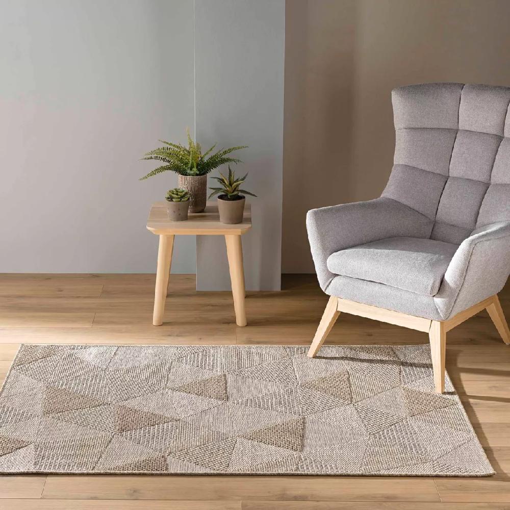 eminza Tapis de salon tissé (120 x 170 cm) Odilon Beige