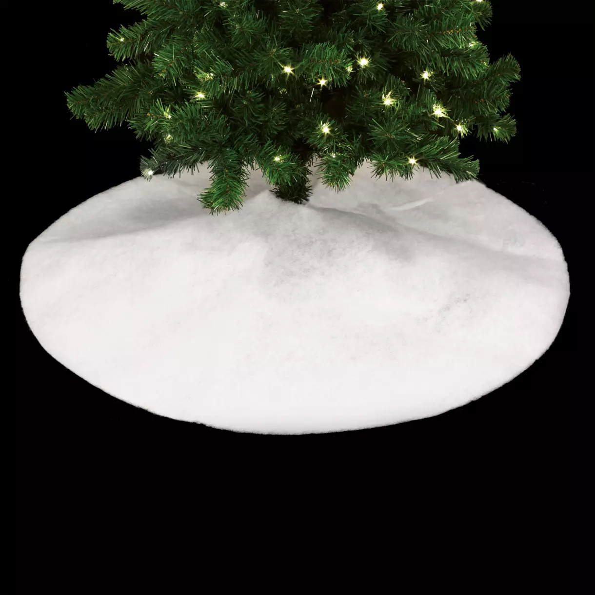 eminza Tapis de sapin rond (D100 cm) Neige paillettée