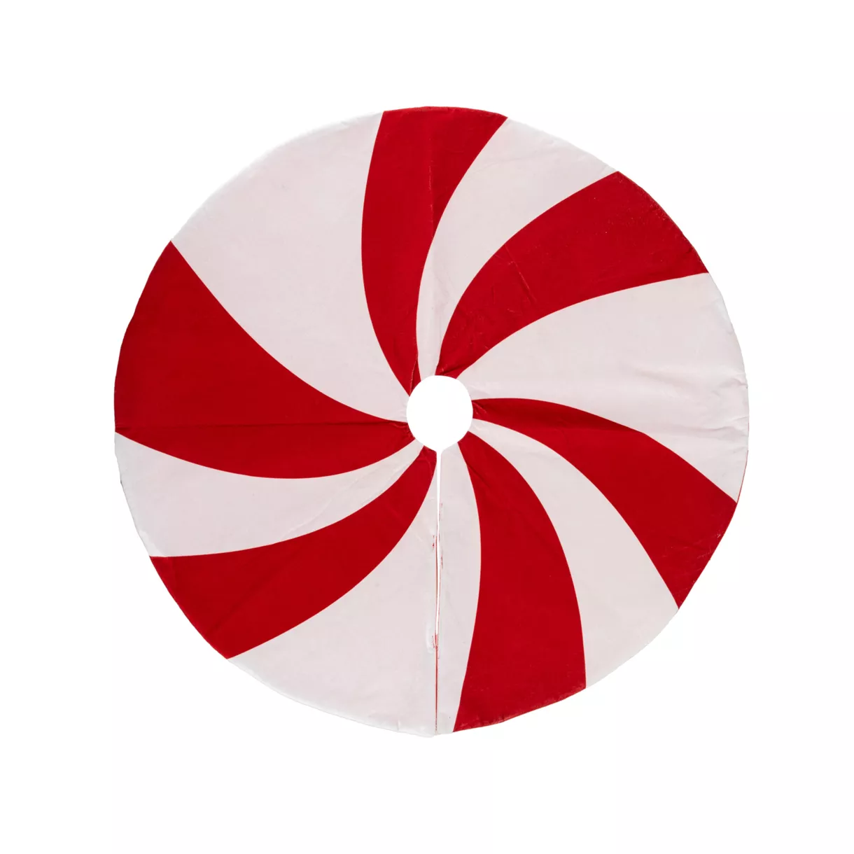 eminza Tapis de sapin rond (D90 cm) Bonbon Rouge et blanc