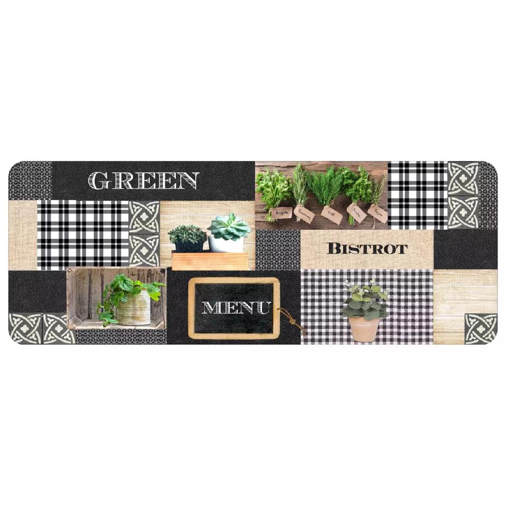 eminza Tapis multi-usage (45 x 120 cm) Green Bistrot Vert et noir