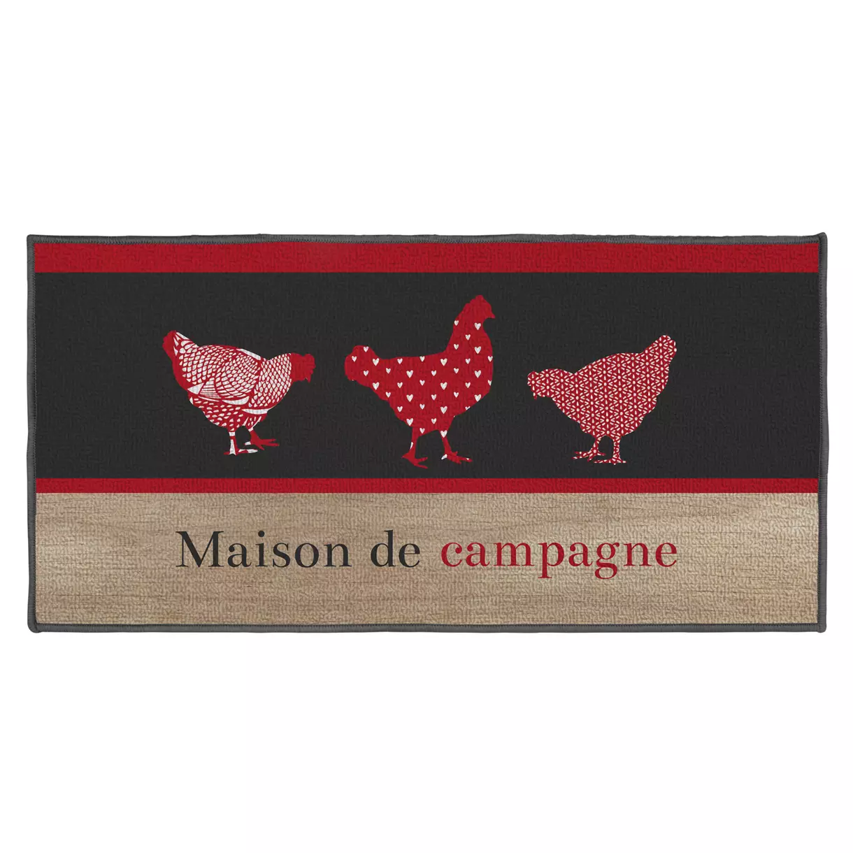 eminza Tapis multi-usage (50 x 120 cm) Maison de campagne Rouge