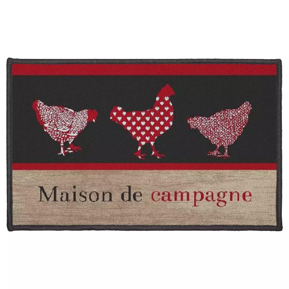 eminza Tapis multi-usage (50 x 80 cm) Maison de campagne Rouge
