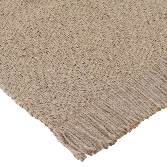 Eminza Tapis Salon Jute Et Coton (45 X 90 Cm) Liam Beige Naturel